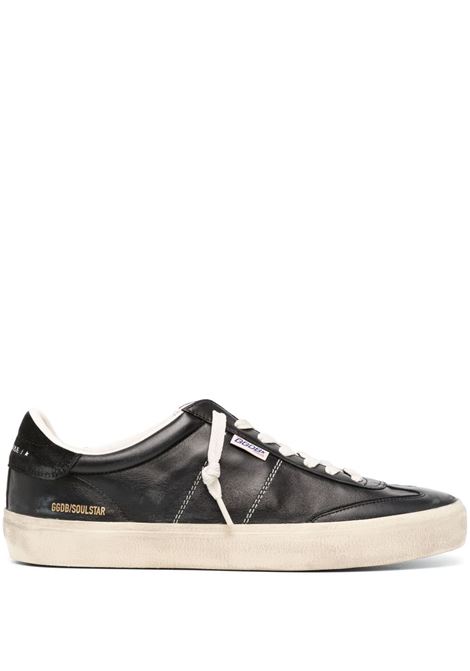 Black logo-patch lace-up sneakers Golden goose - men